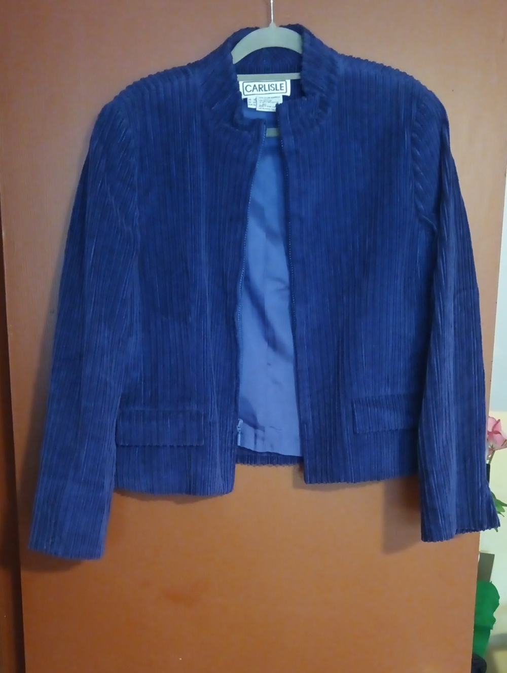 Carlisle Women's Purple Corduroy Zipper Jacket